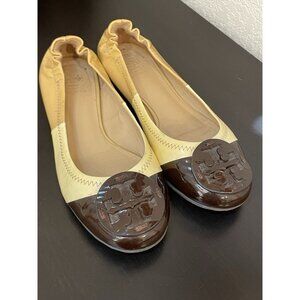 Tory Burch Reva Ballet Flats 5.5 Yellow Slip On Shoes Sandals Twee Luxury Casual